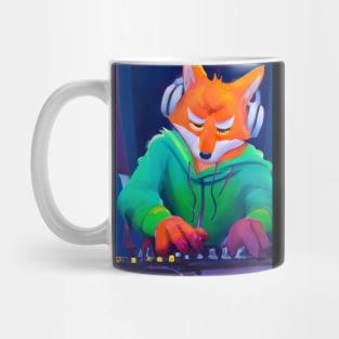 Fox at the DJ booth Mug